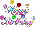 Happy birthday felirat csillog lggmbkkel