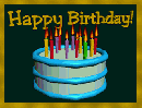 Happy birthday torta gyertykkal